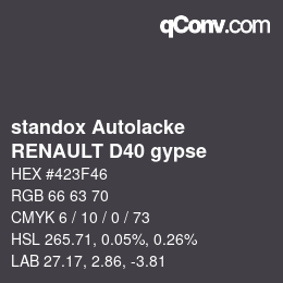 Code couleur: standox Autolacke - RENAULT D40 gypse | qconv.com