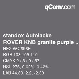 Color code: standox Autolacke - ROVER KNB granite purple OEM 2005 | qconv.com