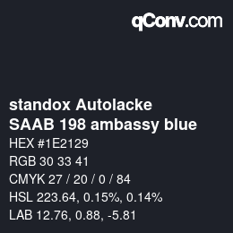Color code: standox Autolacke - SAAB 198 ambassy blue | qconv.com