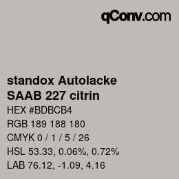 Color code: standox Autolacke - SAAB 227 citrin | qconv.com