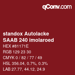 Color code: standox Autolacke - SAAB 240 imolaroed | qconv.com