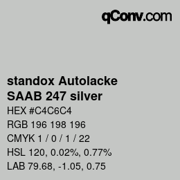 Color code: standox Autolacke - SAAB 247 silver | qconv.com