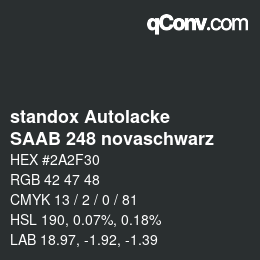 Color code: standox Autolacke - SAAB 248 novaschwarz | qconv.com