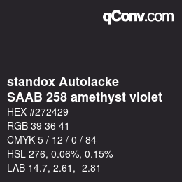 Color code: standox Autolacke - SAAB 258 amethyst violet | qconv.com