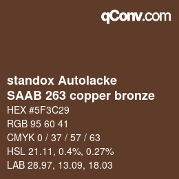 Farbcode: standox Autolacke - SAAB 263 copper bronze | qconv.com