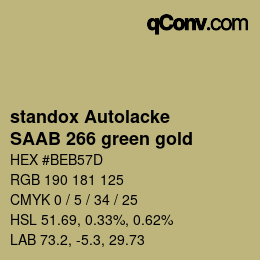 Color code: standox Autolacke - SAAB 266 green gold | qconv.com