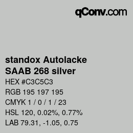 カラーコード: standox Autolacke - SAAB 268 silver | qconv.com