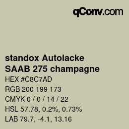 Color code: standox Autolacke - SAAB 275 champagne | qconv.com