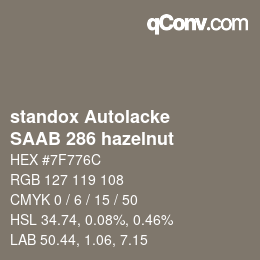 カラーコード: standox Autolacke - SAAB 286 hazelnut | qconv.com