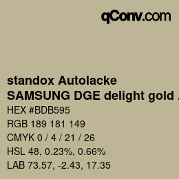 Farbcode: standox Autolacke - SAMSUNG DGE delight gold OEM 2005 | qconv.com