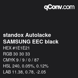Color code: standox Autolacke - SAMSUNG EEC black | qconv.com