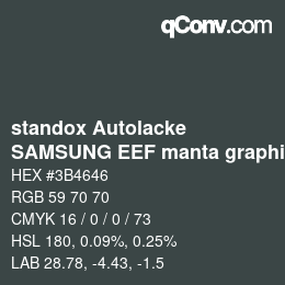 Code couleur: standox Autolacke - SAMSUNG EEF manta graphica | qconv.com