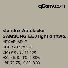 Color code: standox Autolacke - SAMSUNG EEJ light driftwood | qconv.com