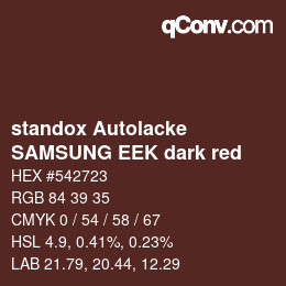 Código de color: standox Autolacke - SAMSUNG EEK dark red | qconv.com