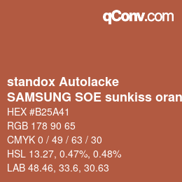 Color code: standox Autolacke - SAMSUNG SOE sunkiss orange | qconv.com
