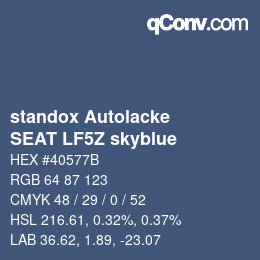 Color code: standox Autolacke - SEAT LF5Z skyblue | qconv.com