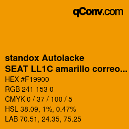 カラーコード: standox Autolacke - SEAT LL1C amarillo correos | qconv.com