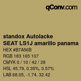 Color code: standox Autolacke - SEAT LS1J amarillo panama | qconv.com