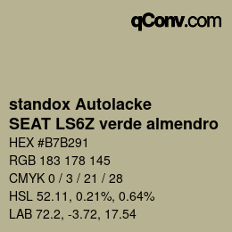 Color code: standox Autolacke - SEAT LS6Z verde almendro | qconv.com