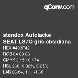 Color code: standox Autolacke - SEAT LS7Q gris obsidiana | qconv.com