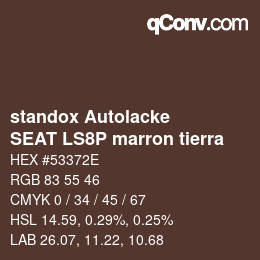 Color code: standox Autolacke - SEAT LS8P marron tierra | qconv.com