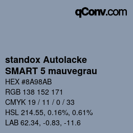 Código de color: standox Autolacke - SMART 5 mauvegrau | qconv.com