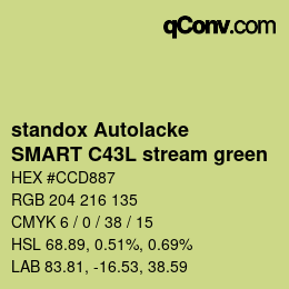 Color code: standox Autolacke - SMART C43L stream green | qconv.com