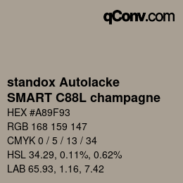 カラーコード: standox Autolacke - SMART C88L champagne | qconv.com
