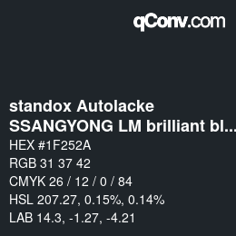 Código de color: standox Autolacke - SSANGYONG LM brilliant black | qconv.com