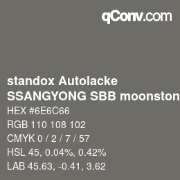 Color code: standox Autolacke - SSANGYONG SBB moonstone beige | qconv.com