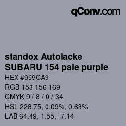 カラーコード: standox Autolacke - SUBARU 154 pale purple | qconv.com