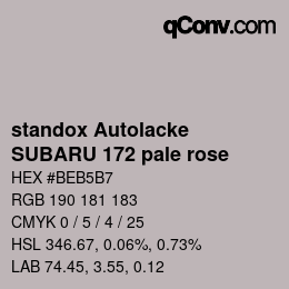 Color code: standox Autolacke - SUBARU 172 pale rose | qconv.com