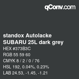 Código de color: standox Autolacke - SUBARU 25L dark grey | qconv.com