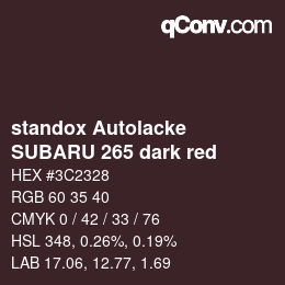 Color code: standox Autolacke - SUBARU 265 dark red | qconv.com
