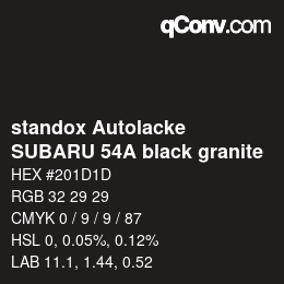 Farbcode: standox Autolacke - SUBARU 54A black granite | qconv.com