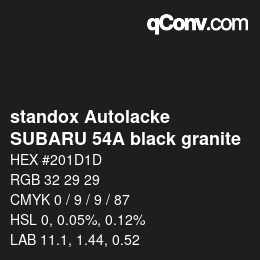 Color code: standox Autolacke - SUBARU 54A black granite | qconv.com