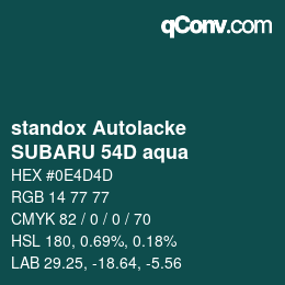 Farbcode: standox Autolacke - SUBARU 54D aqua | qconv.com