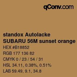 カラーコード: standox Autolacke - SUBARU 56M sunset orange OEM 2006 | qconv.com