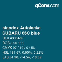 Color code: standox Autolacke - SUBARU 66C blue | qconv.com