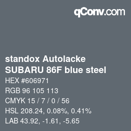 カラーコード: standox Autolacke - SUBARU 86F blue steel | qconv.com