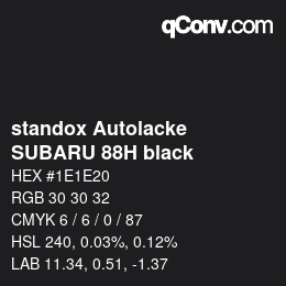 カラーコード: standox Autolacke - SUBARU 88H black | qconv.com