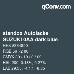 Color code: standox Autolacke - SUZUKI 0AA dark blue | qconv.com