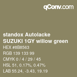 Color code: standox Autolacke - SUZUKI 1GY willow green | qconv.com