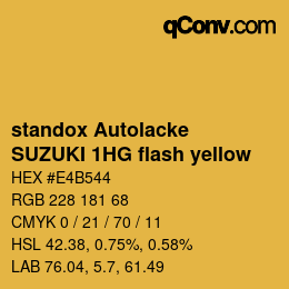 カラーコード: standox Autolacke - SUZUKI 1HG flash yellow | qconv.com