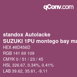 Código de color: standox Autolacke - SUZUKI 1PU montego bay magenta | qconv.com