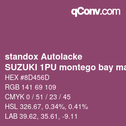 カラーコード: standox Autolacke - SUZUKI 1PU montego bay magenta | qconv.com