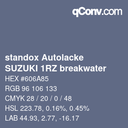 Código de color: standox Autolacke - SUZUKI 1RZ breakwater | qconv.com