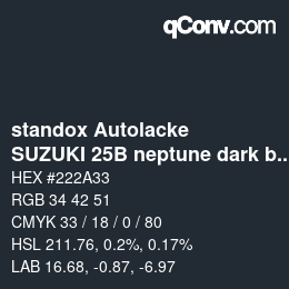 Código de color: standox Autolacke - SUZUKI 25B neptune dark blue | qconv.com