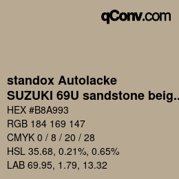Color code: standox Autolacke - SUZUKI 69U sandstone beige | qconv.com