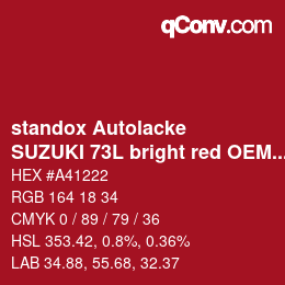 Código de color: standox Autolacke - SUZUKI 73L bright red OEM 2006 | qconv.com